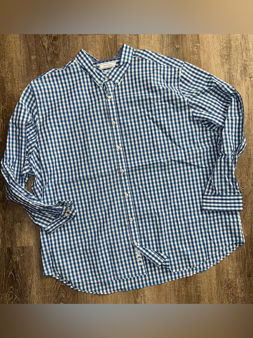 Crown & Ivy Blue Gingham Button-Down Shirt